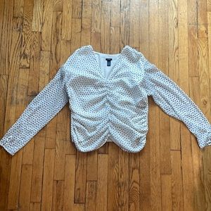 Polka dot clinch front Express business top